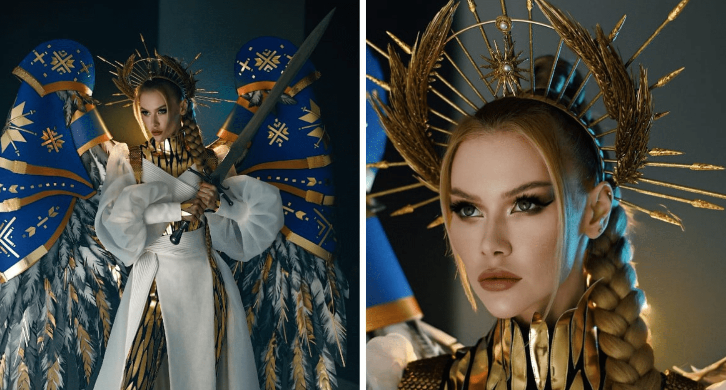 Miss Ukraine dévoile un incroyable costume de "guerrière de la lumière